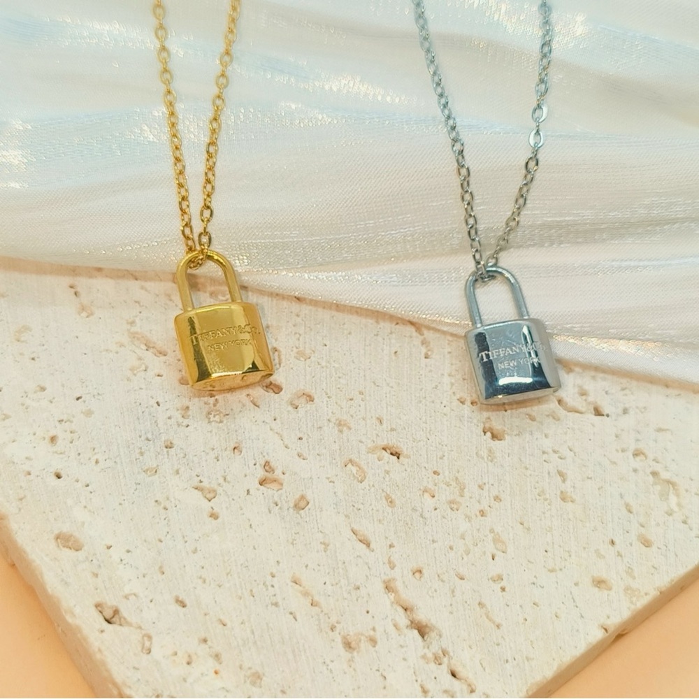 18K Gold Plated Padlock Pendant Necklace
